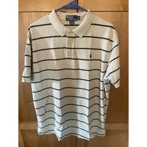 Men's XL Tan & Green Polo Ralph Lauren Short Sleeve Polo Shirt